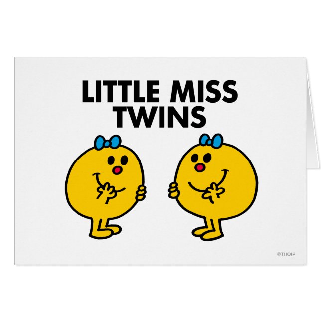 Cartão Pequena Miss Twins | Duas Diversão Muito Divertida (Frente Horizontal)