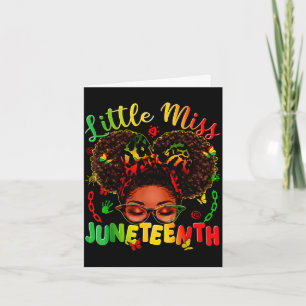 Cartão Pequena senhorita juneteenth orgulho afro cabelo a