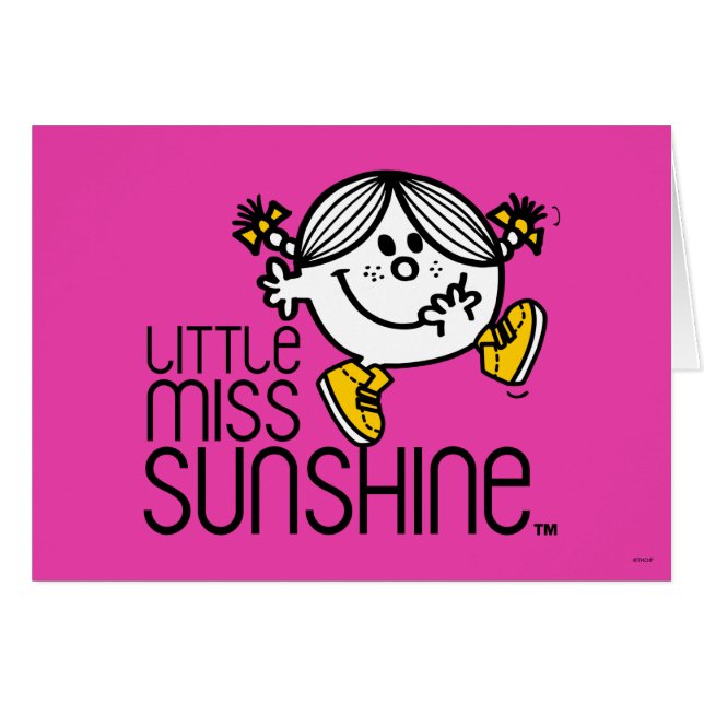 Cartão Pequena Srta. Sunshine Andando Em Nome Gráfico (Frente horizontal)