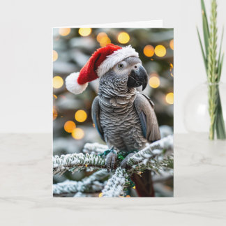 Cartão Pequeno ajudante africano cinzento do Papai Noel
