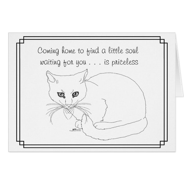 Cartão Pequeno amigo de gato (Frente Horizontal)