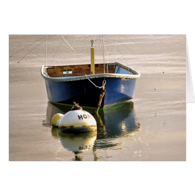 Cartão Pequeno Barco Azul (Frente Horizontal)