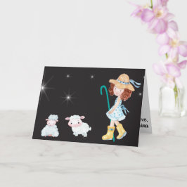 Cartão Pequeno Bo Peep Star Noite Brincadeira Crianças Fa