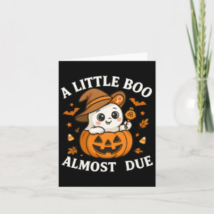 Cartão Pequeno Boo Está Quase A Vir À Gravidez No Hallowe
