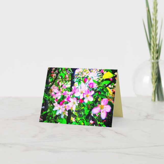 CARTÃO PEQUENO BRILHANTE DAS FLORES DE APPLE (Frente)