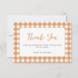 Cartão Pequeno Chá de fraldas Pie Fall Pumpkin Gingham