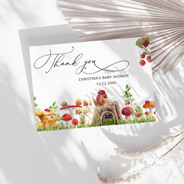 Cartão Pequeno Chá de fraldas Selvagem De Cogumelo Obriga (Criador carregado)