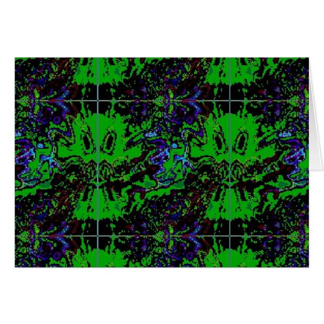 Cartão Pequeno demônio verde (Frente Horizontal)