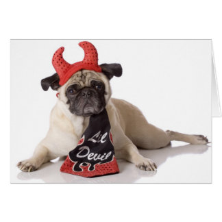 Cartão pequeno do Pug do diabo