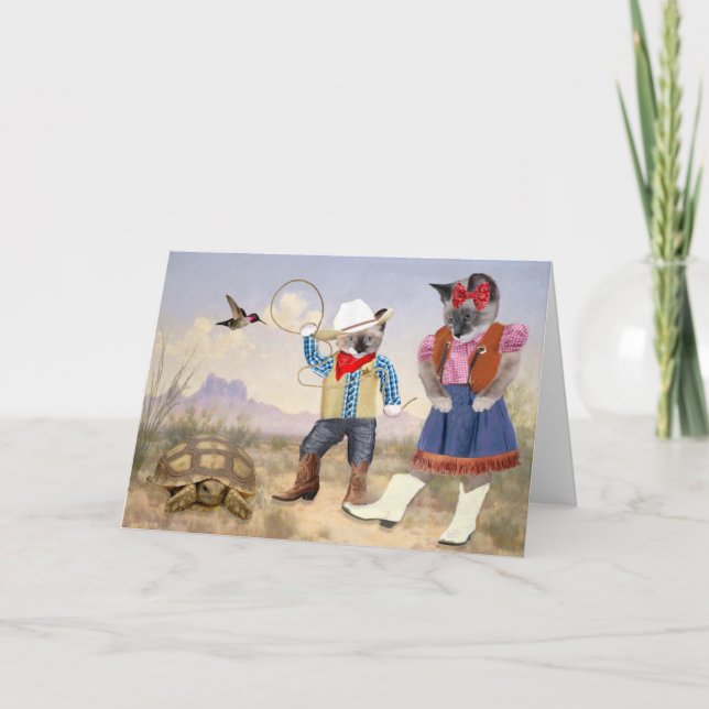 Cartão pequeno do vaqueiro do gatinho (Frente)