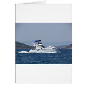 Cartão Pequeno e atrativo barco a motor
