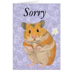 Cartão Pequeno Hamster bonito segurando uma flor