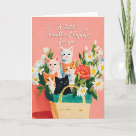 Cartão Pequeno Pacote de Gatinhos Felizes