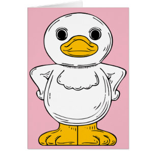 Cartão Pequeno Pato Branco em Pé Real Thunder_Cove
