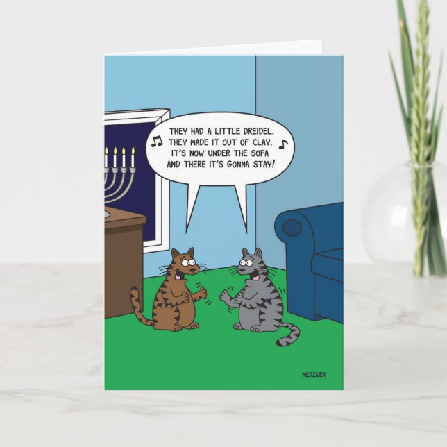 Cartão Pequeno Pião de Hanuka (Frente)