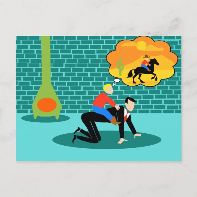 Cartão pequeno retro do vaqueiro (Frente)