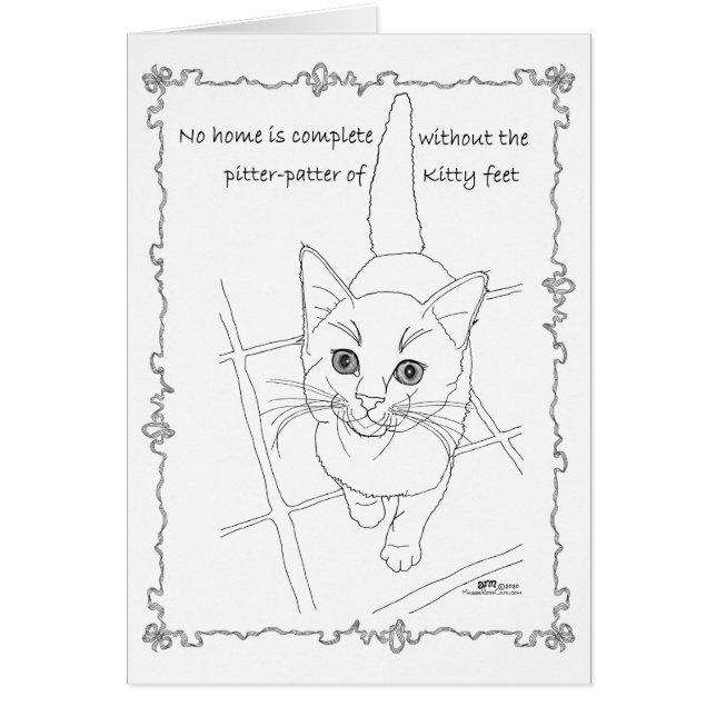 Cartão Pequenos Pés de Gatinho (Frente)