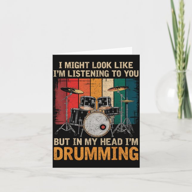 Cartão Percussionist Drumming For Drum Set Lover Drummers (Frente)