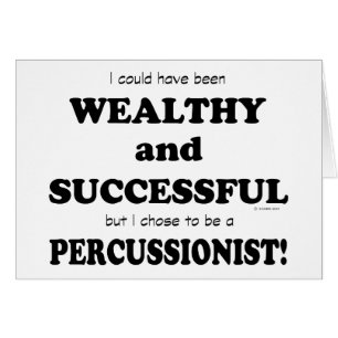 Cartão Percussionista rico e bem-sucedido