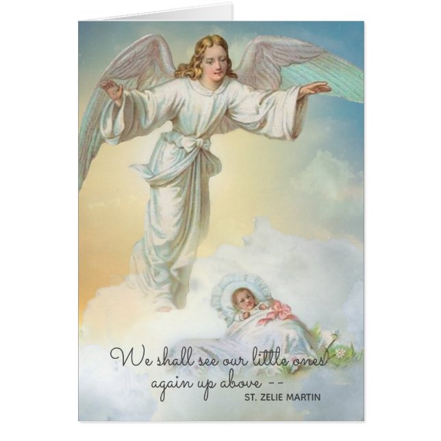 Cartão Perda de Bebê Infantil Abortamento Anjo Religioso (Frente)