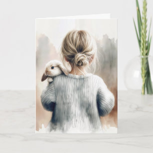 Cartão Perda de Coelho de Estimação Aquarela