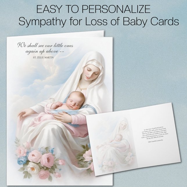Cartão Perda de Gravidez Religiosa Simpatia Aborto Espont (Traditional Catholic Sympathy Funeral for Loss of Baby....Miscarriage, ,stillbirth, natural causes. )