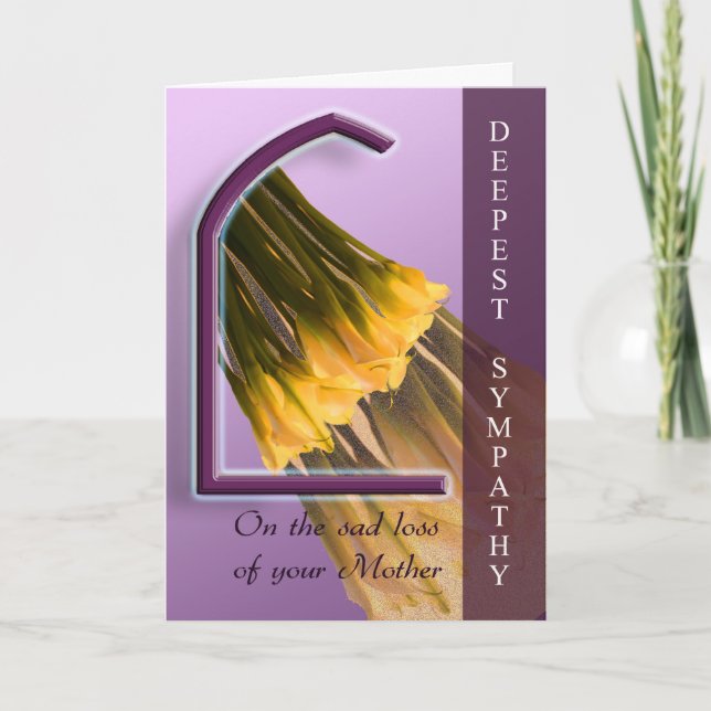 Cartão Perda de Mãe - Com a mais profunda simpatia (Frente)