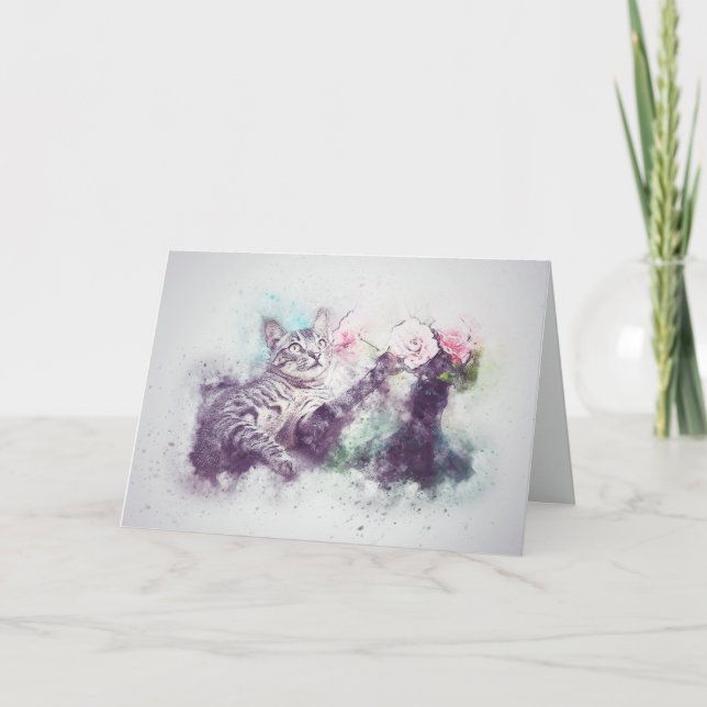 Cartão Perda de Pet Cat (Tabby) Simpatia Personalizada (Frente)