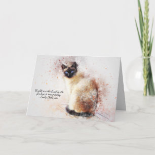 Cartão Perda de simpatia personalizada de Pet Cat (Siamês
