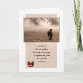 Cartão Perda de um Cavalo Sépia Matiz Simpatia por Pet