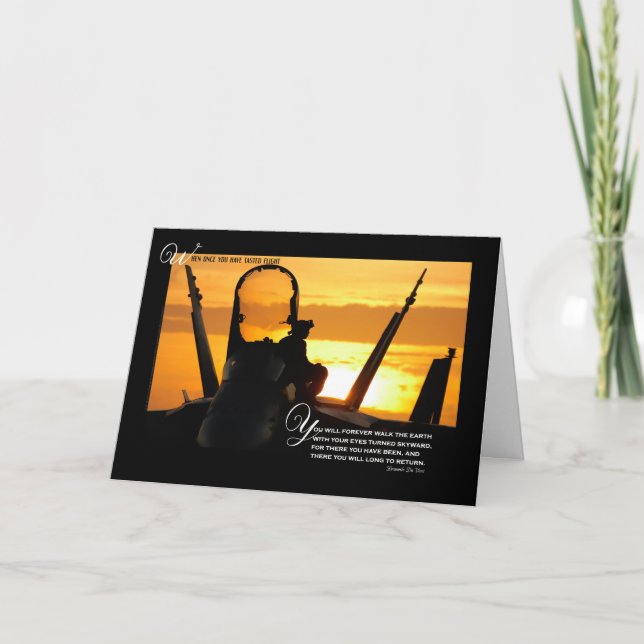 Cartão Perda de uma Simpatia Piloto Militar Avião Solto (Frente)