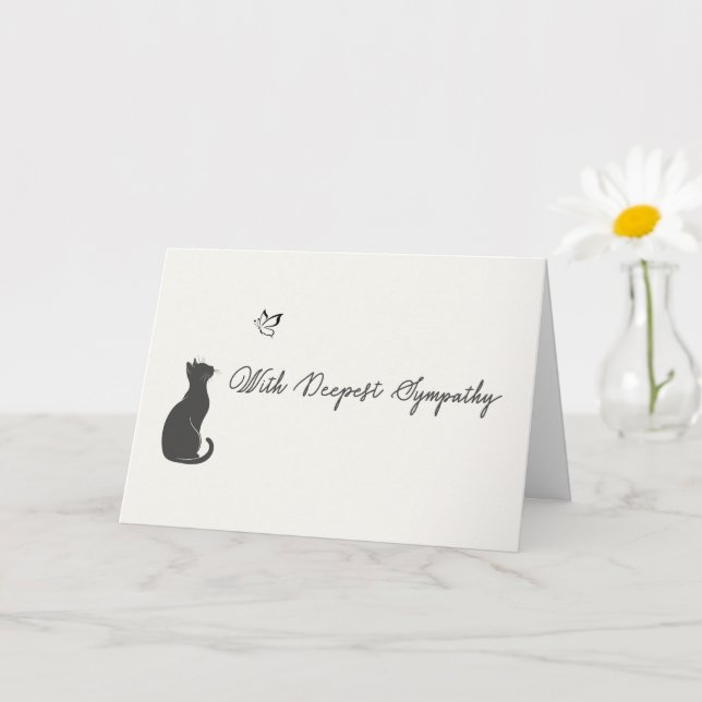 Cartão Perda Minimalista de Gato com Profunda Simpatia (Planta pequena)