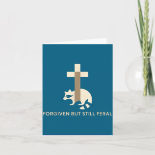 Cartão Perdoado Mas Ainda Feral Guaxinim Cota Cristã 6