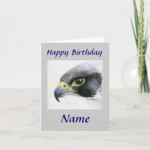Cartão Peregrine Falcon Happy Birthday