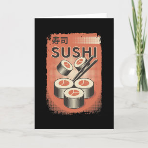 Cartão Perfect Japanese Sushi Food   Vintage Style Design