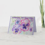 Cartão Perfect Pink Pansies Watercolour art Birthday Card<br><div class="desc">Perfect Pink Pansies Watercolour art Birthday Card. This delightful pansy card is sure to put a smile on the recipients case. Designed from one of my original watercolor paintings of some pansies growing my own garden. Enjoy!</div>