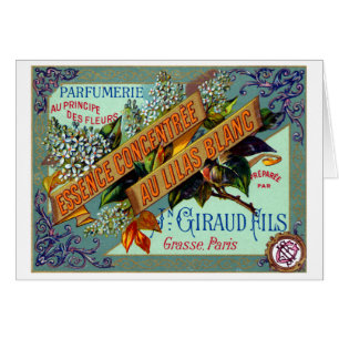 Cartão Perfume branco francês do Lilac 1915