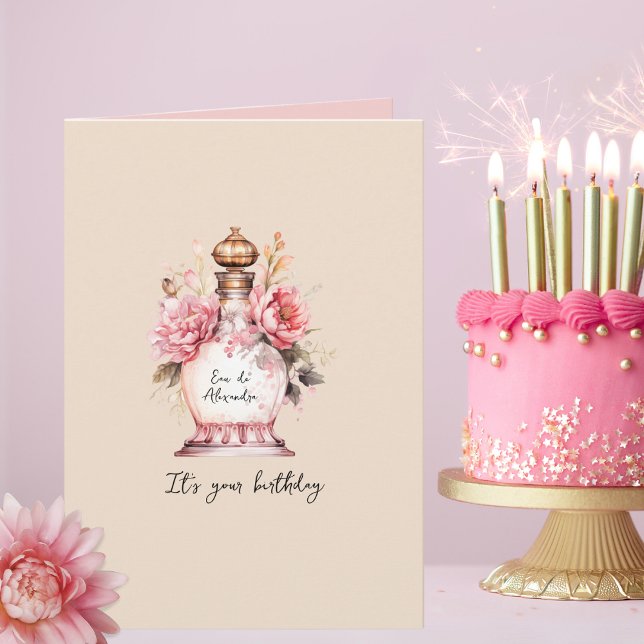 Cartão Perfume Personalizado Aniversário ou Qualquer Ocas (Easily change the text on this any occasion card, it's perfect for Birthdays, Mother's Day, & more!)