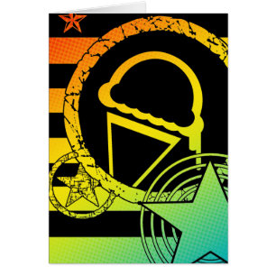 Cartão perfuração de sorvete punk