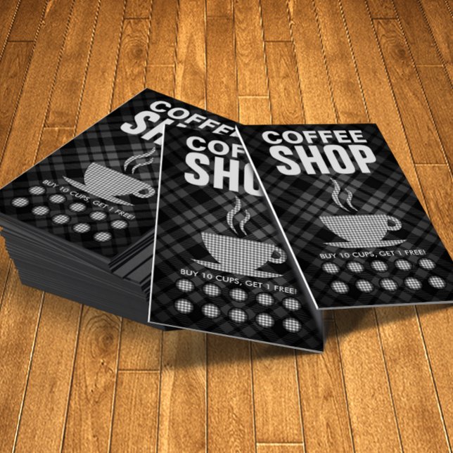 Cartão perfurado de café de xadrez (coffee shop loyalty punch cards)