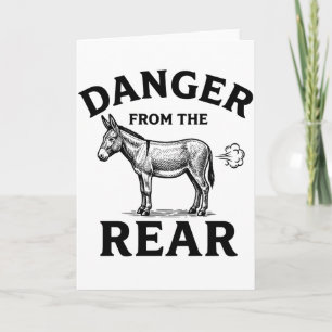 Cartão Perigo Atrás do Humor de Burro Engraçado