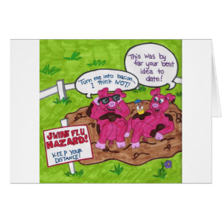 Cartão Perigo da gripe dos suínos