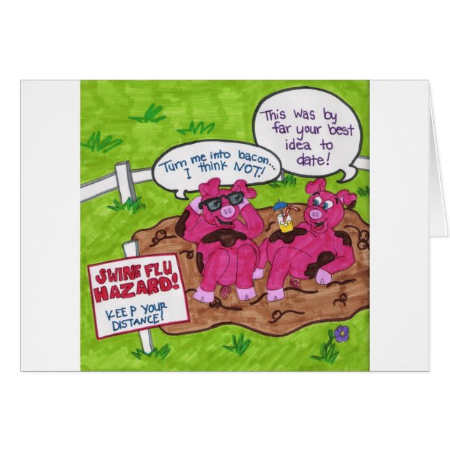 Cartão Perigo da gripe dos suínos (Frente Horizontal)