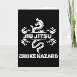 Cartão Perigo de Asfixia de Jiu Jitsu Caratê Boxe Muay Th