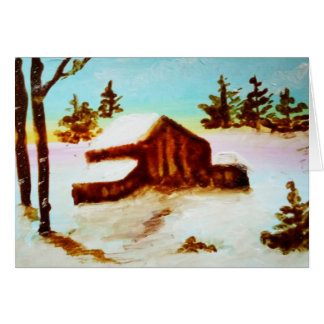 Cartão Período da queda de neve do inverno