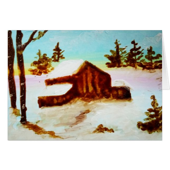 Cartão Período da queda de neve do inverno (Frente Horizontal)