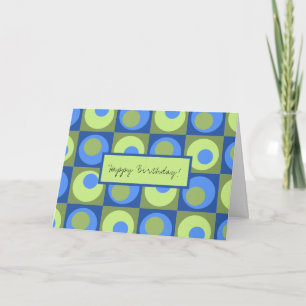 Cartão Periwinkle Blue Green Birthday