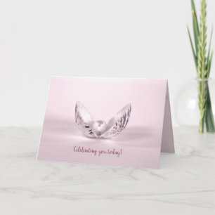 Cartão pérola no aniversário do seashell