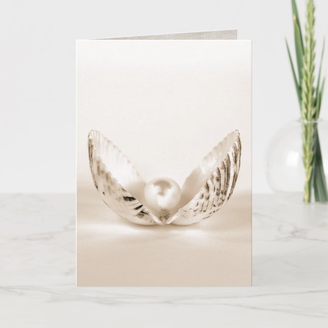 Cartão pérola única em concha (Frente)