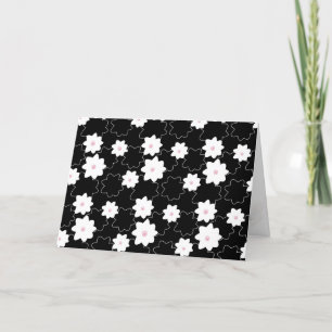 Cartão Pérolas cor-de-rosa no aniversário das flores